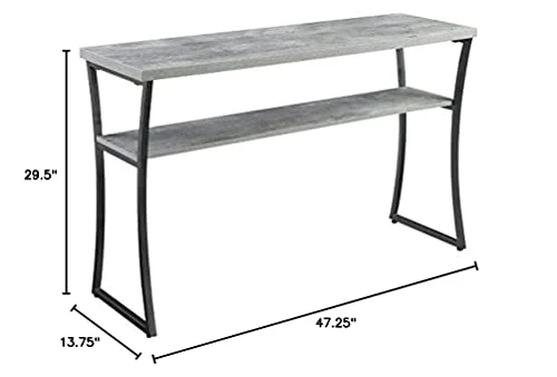 Convenience Concepts X-Calibur Console Table, Faux Birch / Slate Gray Frame