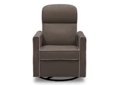 Delta Home Slim Swivel Glider, Graphite With Dove Grey Welt