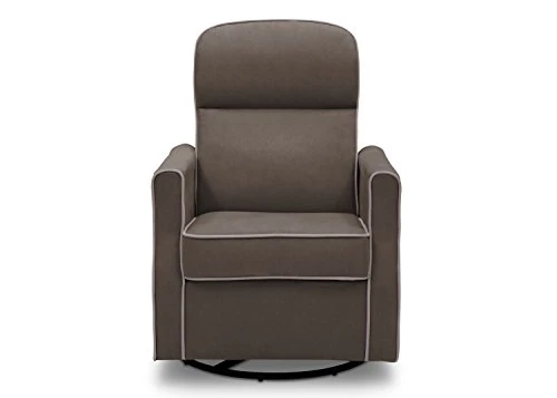 Delta Home Slim Swivel Glider, Graphite With Dove Grey Welt