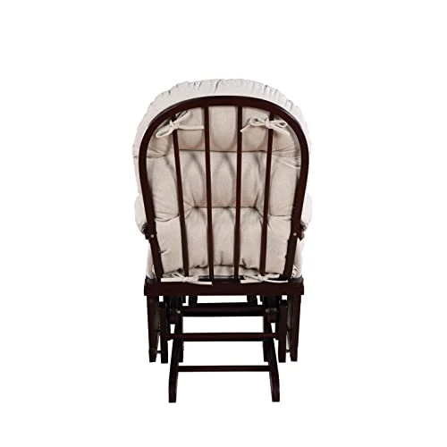 HomVent Nursery Glider Rocking Chair With Ottoman Set, Wood Glider Rocker With Ottoman, Upholstered Comfort Nursery Chair & Ottoman With Padded Arms For Napping, Nursing, Reading (Espresso) - Image 5