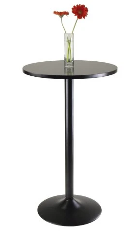 Winsome Obsidian Pub Table Round Black Mdf Top With Black Leg And Base - 23.7-Inch Top, 39.76-Inch Height - Image 3