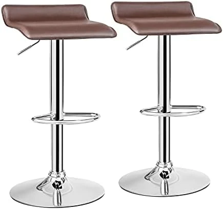Casart Bar Stools Set Of 4 Adjustable Swivel Pu Leather Backless Stool With Air-Lift Handle, Footrest, Chrome Base, Modern Style For Living Room, Kitchen And Bar, Counter Height Pub Chairs (White) - Image 10