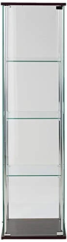 Coaster 4-Shelf Glass Curio Cabinet Cappuccino And Clear 950172 - Image 2