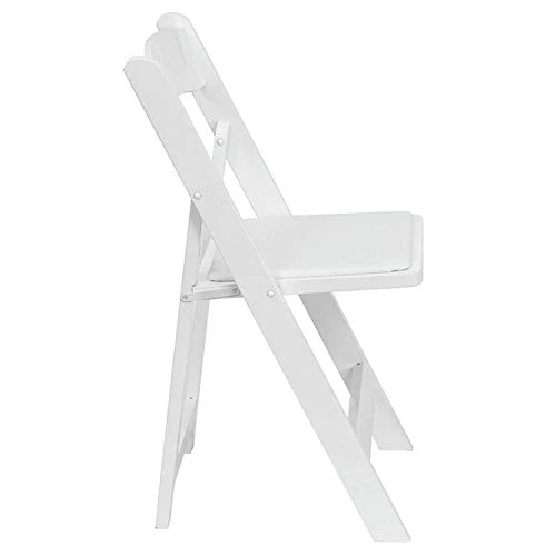 Flash Furniture 4 Pack HERCULES Series White Wood Folding Chair With Vinyl Padded Seat - Image 3