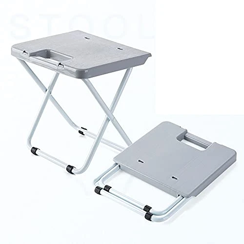 DDXY Portable Folding Stool, Heavy Duty Fold Up Stool Metal And Plastic , Foldable Stool For Adults Kitchen Garden Bathroom Collapsible Round Stool
