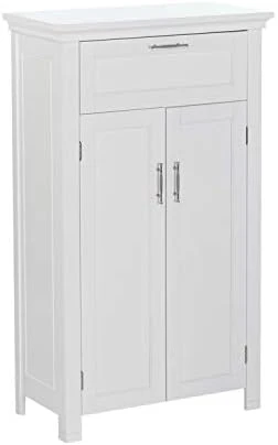 RiverRidge Somerset Two-Door Floor Cabinet, White & White Somerset Bathroom Over The Toilet Storage Spacesaver With Open Shelf And Two Doors - Image 8