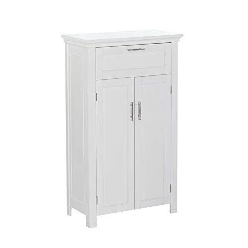 RiverRidge Somerset Two-Door Floor Cabinet, White & White Somerset Bathroom Over The Toilet Storage Spacesaver With Open Shelf And Two Doors - Image 2