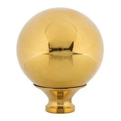 Polished Brass Ball Bed Post Finials | Diameter: 1 3/4" | Replacement Bed Hardware In Antique Or Modern Styles | UA-764-BPB (1)