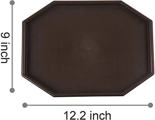 GREENANTS TV Tray Sofa Arm Clip On Snack Table Sofa Armrest Clip Table Tray Plastic Chair Armrest Tray Organizer (Brown) - Image 4