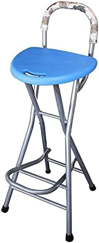 YQ WHJB Folding Bar Stool Portable Simple Bar Chair High Chair Chair Stool Blue Red Dining Chair Armchair Thick Adult Chair Household For Indoor And Outdoor Chair (Red) - Image 5