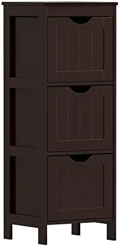 Reettic Narrow Bathroom Storage Cabinet With 3 Removable Drawers, DIY, Free Standing Side Storage Organizer For Bedroom, Living Room, Entryway, 11.8" L X 11.8" W X 35" H, White BYSG102W - Image 8