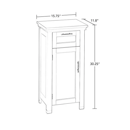 RiverRidge 06-037 Somerset Single Door Floor Storage Cabinet, White - Image 3