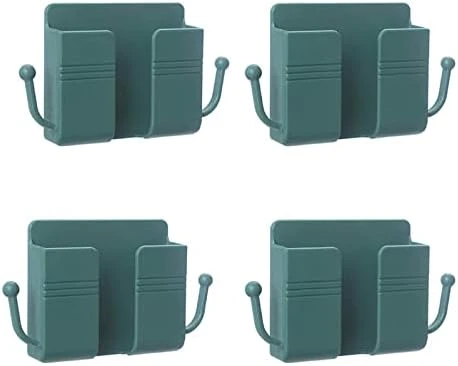 Sakalaexp Wall-Mounted Storage Box Remote Control Mobile Phone Plug Charging Wall Holder Self-Adhesive Punch Free Organizer Rack Cellphone Wall Mount Bed Side Shelf For Home Office - Image 14