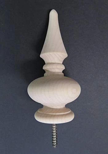 Wood Finial. 4 1/8Hx 2Wx 1.5 Base. Choice: Oak Cherry Maple Mahogany Walnut #34 (Red Oak) - Image 5