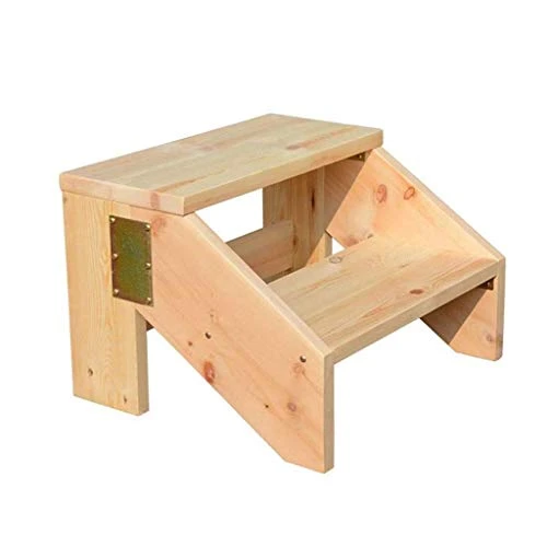 DINGZZ Step Stool Tier Wood Ladder, Design With Ladder, Stool And Storage Shelf, Multifunction Pine Wood Foldable - Image 3