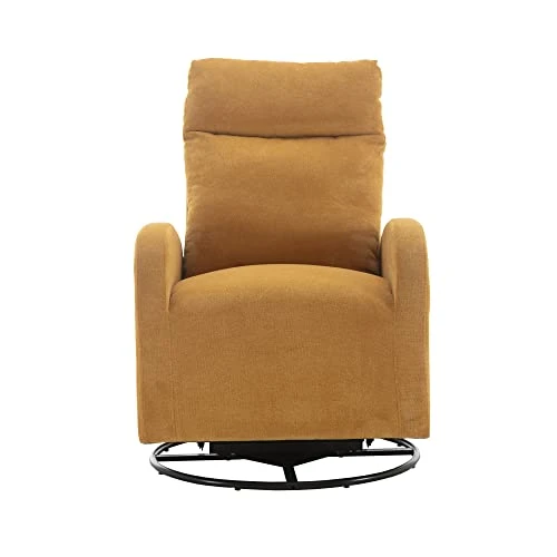 HomSof Rocker Recliner, Polyester Rocking Nursery, Modern Lounge Chair For Living Room, One Size, Yellow Swivel Glider - Image 2