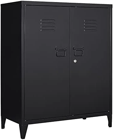 MIIIKO Steel Cabinet Wardrobe, Metal Locker Cabinet With Hanging Rod, Metal Clothing Locker Storage For Home, Office, Garage And Changing Room - Image 6