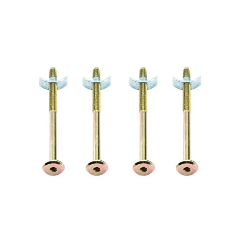 M6 Threaded Half Moon Mini Luna Washers With 130mm Furniture Connecting Bolts For Bunk Beds Cots - Set Of 8