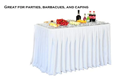 Old Cedar Outfitters Fill N Chill Folding Table For Parties Or Catering Events, Open Top Cooler Table With Drain, 47.5" X 23.6" X 32.3", White/Deep - Image 3