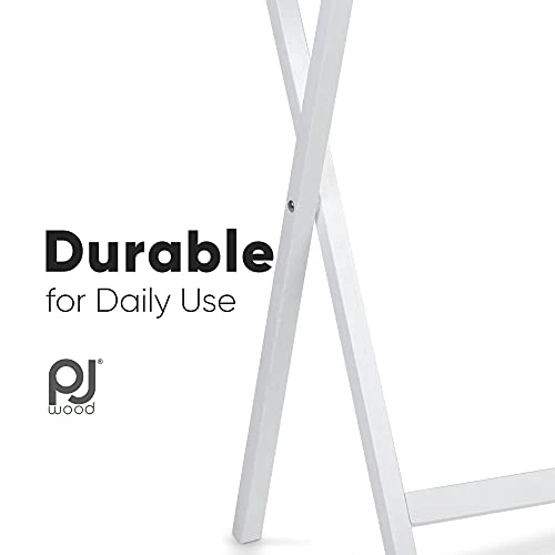 PJ Wood Folding TV Tray & Snack Table Set Of 2 - White - Image 4