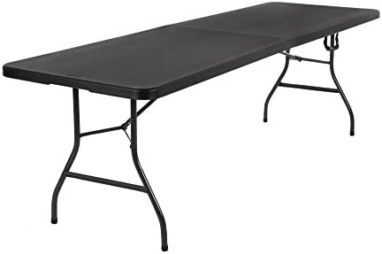 COSCO Deluxe 6 Foot X 30 Inch Fold-in-Half Blow Molded Folding Table, Black - Image 7