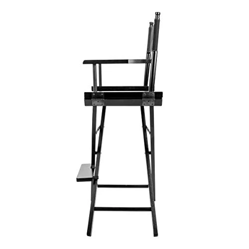 CLAR DC-30 Directors Chair 30" Height Lightweight Foldable Portable Black Wood Frame With Footrest - For Home Or Commercial Use - Makeup Artist Chair - Film Directing Or YouTube (Black) - Image 3