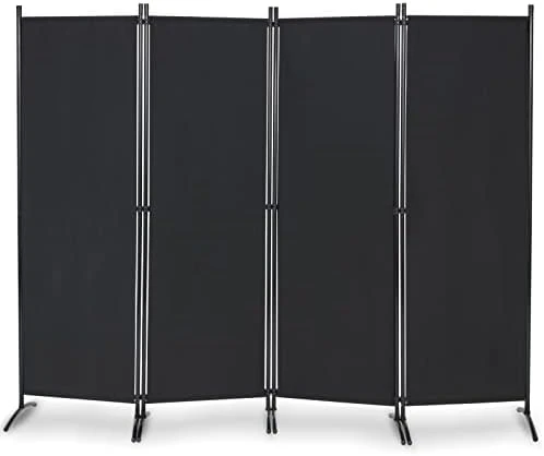 OUTGAVA 4 Panel Portable Room Divider Folding Partition Privacy Screen 5.6 FT Room Separator Freestanding Wall Divider For Office,Bedroom And Study (Beige) - Image 7