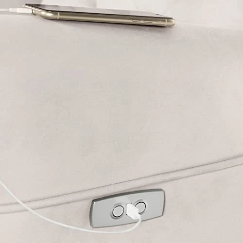 Delta Children Emmie Electronic Power Recliner And Swivel Glider With USB Port In LiveSmart Performance Fabric - Water Repellent & Stain Resistant, Linen Velvet - Image 6