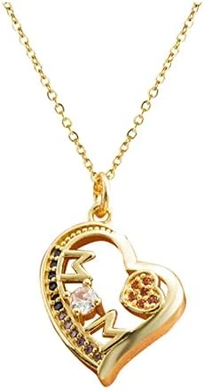 HYUIYYEAA Personalized Necklace For Women Love Necklace Brass Micro Inset Zircon Pendant Necklace Stone (A, One Size) - Image 6