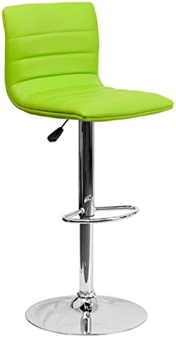 Flash Furniture Modern Burgundy Vinyl Adjustable Bar Stool With Back, Counter Height Swivel Stool With Chrome-Pedestal Base - Image 6