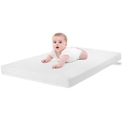 Ferlizer Pack And Play Mattress, 3.5 Inch Dual-Sided Playpen Mattress, Memory Foam Playard Mattress Topper With 100% Waterproof Bamboo Cover For 38" X 26" Pack N Play Playpens