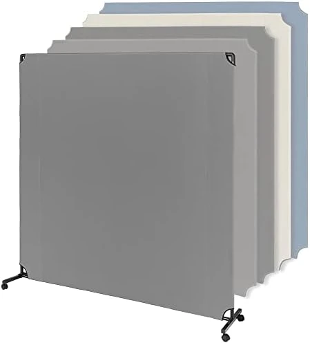 Lainly Rolling Room Divider Wall - Made In North America (6' L X 6' H, Dark Gray) Partition Room Dividers, Temporary Wall, Office Divider, Privacy Screen, Wall Divider & Room Divider Screen - Image 11