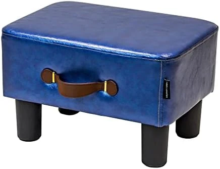 H&B Luxuries Footstool Small Ottoman, PU Leather Small Ottoman Foot Rest,16.14" Extended Rectangular Footstool With Carry,Ottoman For Living Room, Bedroom, Couch,Patio,Cloakroom (Black) - Image 11