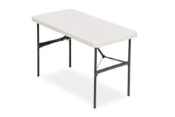 Iceberg IndestrucTable Commercial Folding Table, Indoor Or Outdoor, Platinum, 750 Lbs. Weight Capacity, 24β W X 48β L