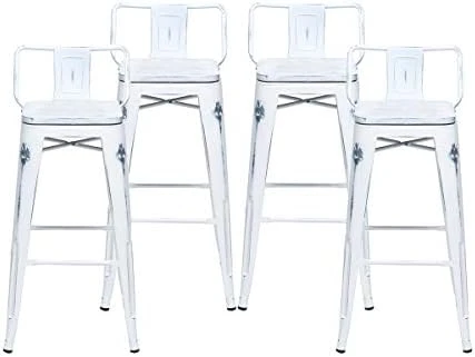 Changjie Furniture 24 Inch Bar Stools Counter Height Bar Stools Industrial Metal Barstools Set Of 4 For Home Kitchen (24 Inch, Black) - Image 12