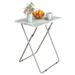 Garden 4 You Portable Folding TV Tray Dinner Snack Trays Table Portable Foldable Table Small Sofa Bedside Tables With Light Weight, 15 X 18.9 X 26 In(Smoky Grey)