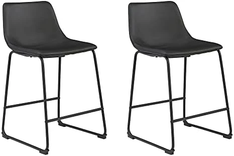 Signature Design By Ashley Centiar Urban Industrial 28.75" Pub Height Bucket Seat Barstool, 2 Count, Brown - Image 11
