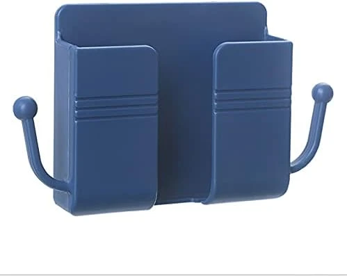 Sakalaexp Wall-Mounted Storage Box Remote Control Mobile Phone Plug Charging Wall Holder Self-Adhesive Punch Free Organizer Rack Cellphone Wall Mount Bed Side Shelf For Home Office - Image 8