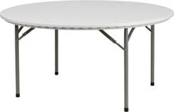 Flash Furniture Kathryn 5-Foot Round Granite White Plastic Folding Table