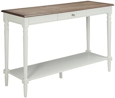Convenience Concepts French Country Console Table With Drawer And Shelf, Driftwood / White, 15 In X 48 In X 30 In - Image 6