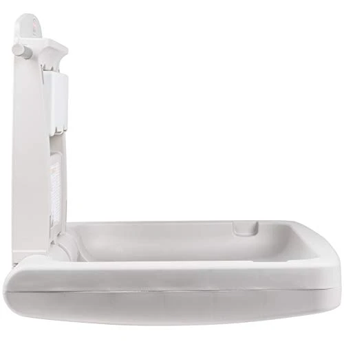 Rubbermaid Commercial Products Horizontal Baby Changing Station, Light Platinum, Wall-Mounted Fold-Down Diaper Change Table With Safety Straps For Restaurants/Hotels/Schools/Airports - Image 3