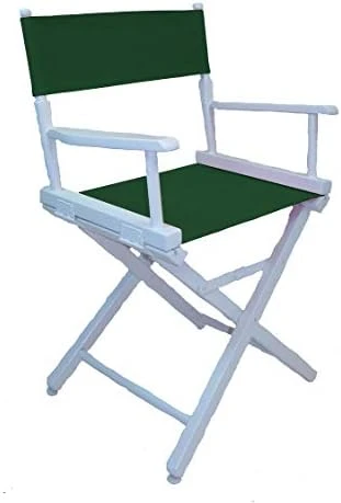 Gold Medal Commercial 18" Table Height White Frame Directors Chair - Navy - Image 12