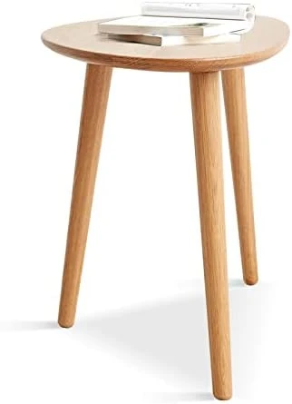Fancyarn Prague End Table - Round End Table With 3 Legs, 100% Natural Solid Wood Side Table For Living Room, Eco-Friendly Painted Small End Table For Bed Room Kid's Room Sofa Patio, Simple Assembly - Image 11