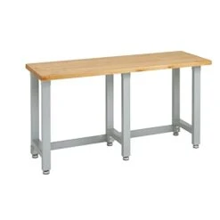 Seville Classics UltraHD Heavy Duty Height Adjustable Workbench Table W/Solid Wood Top, 1000 Lbs. Weight Capacity Workstation For Garage, Warehouse, Workshop, Granite, 72" W X 25" D Desktop