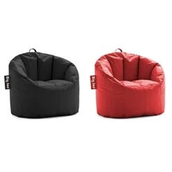 Big Joe Milano Bean Bag Chair, Black Smartmax, 2.5ft & Milano Bean Bag Chair, Red Smartmax, 2.5ft