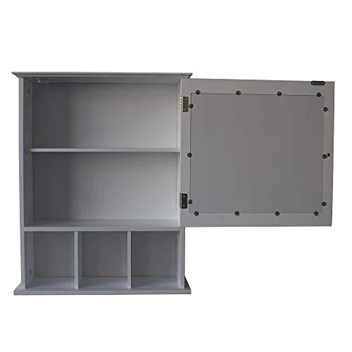 Aelph Single Door Three Compartment Storage Bathroom Cabinet With Mirror –White - Image 5