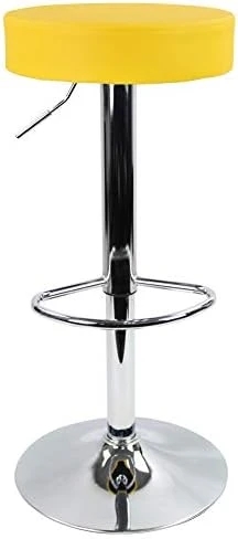 KKTONER Round Bar Stool PU Leather With Footrest Height Adjustable Swivel Pub Chair Home Kitchen Bar Stools Backless Stool (Pink) - Image 10