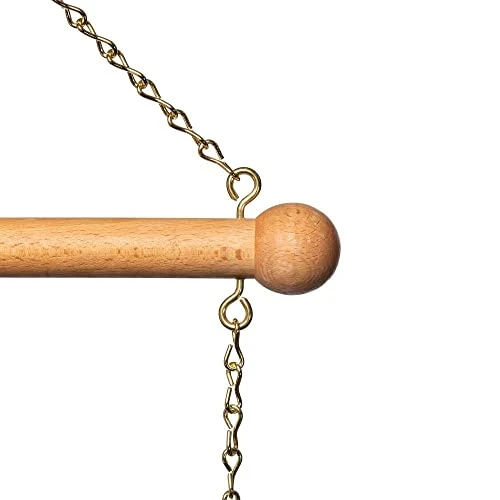 Schneiders Berlin Brass Wood Blanket & Cooler Rack | Compact Yet Spacious Design | Lightweight & Portable | Natural Wood & Brass Aesthetics | Accommodates Multiple Blankets - Image 3