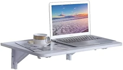 MCMACROS 9 Plus Wall Mounted Floating Folding Table, Drop Leaf Dining Table Small Wooden Desk For Office Home Kitchen(23.6" 15.6" (LW)), White - Image 8