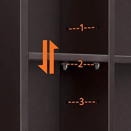 Topeakmart Home Bathroom Shelf Space-Saving Over The Toilet Storage Cabinet With Adjustable Shelf And Glass Door, Espresso - Image 7